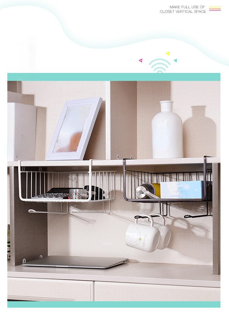 NEW New kitchen iron storage rack cabinet shelf desk under-line storage basket kitchen storage rack household storage rack