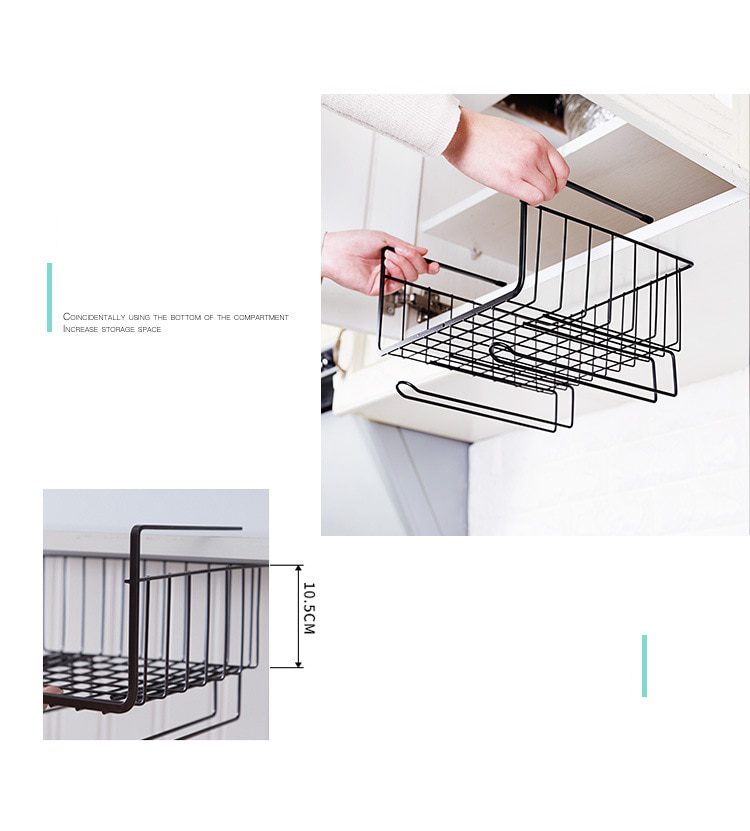 NEW New kitchen iron storage rack cabinet shelf desk under-line storage basket kitchen storage rack household storage rack