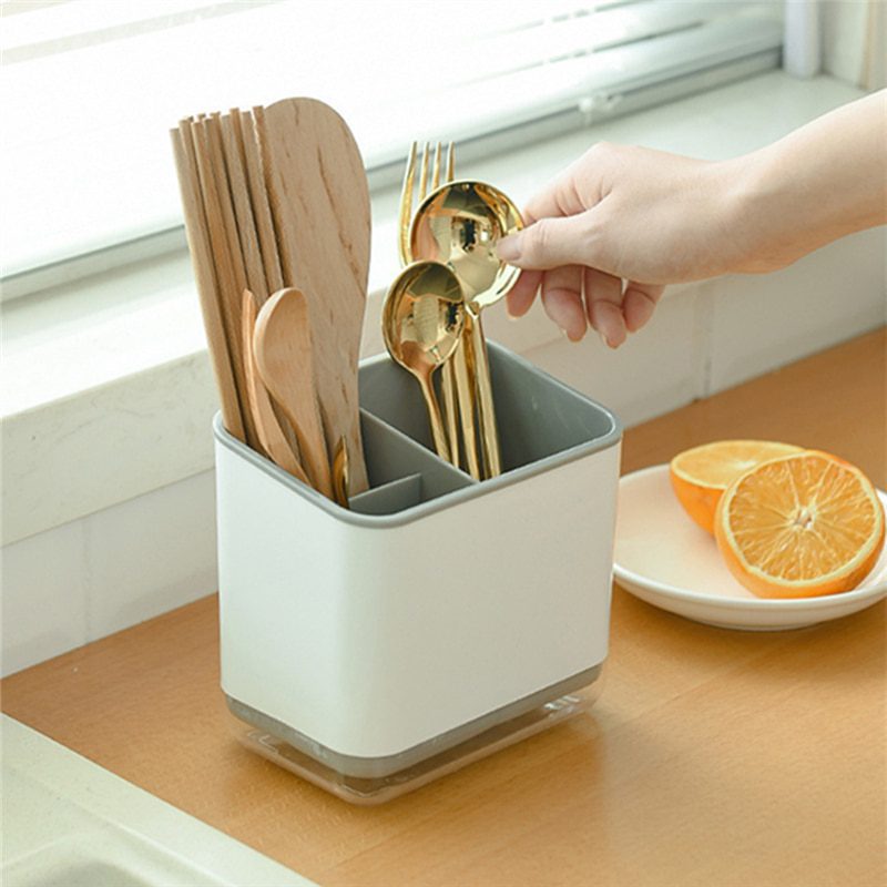 NEW Double Layer Detachable Chopsticks Cage Multifunctional Spoon Fork Storage Holder Cutlery Drain Rack Organizer Kitchen Utens