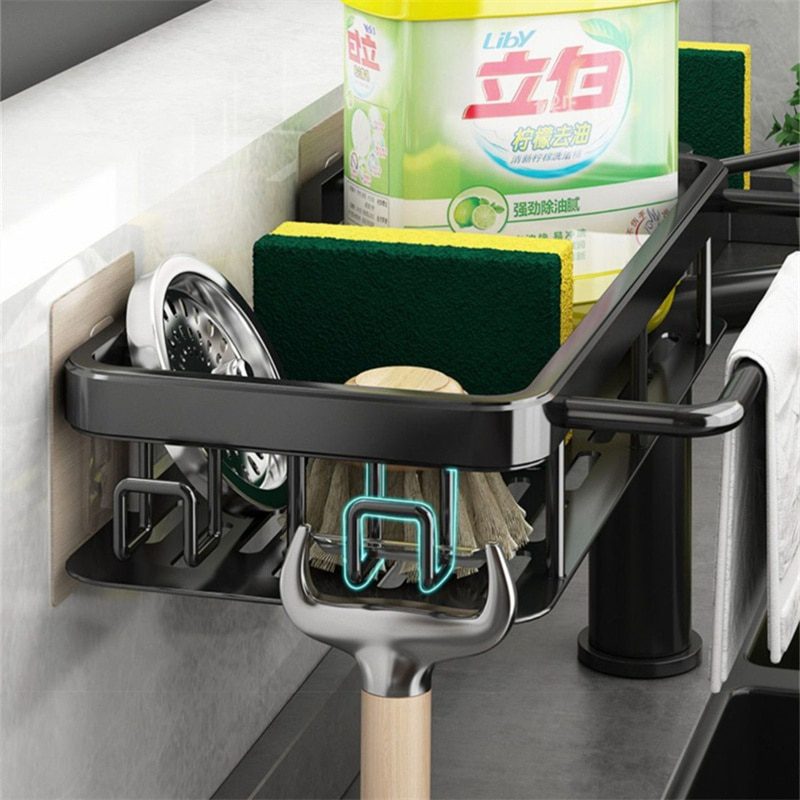 NEW Rag Rack Kitchen Storage Rack Rack Seasoning Rack Domestic Sink Sponge Hanging-Type Drain Basket Water Draining Gadget THK16