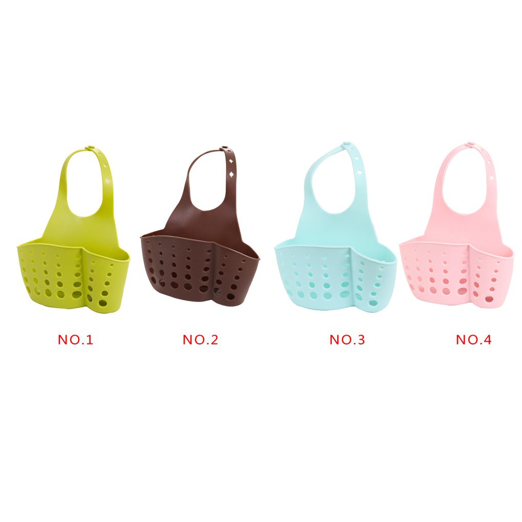 NEW Kitchen Portable Hanging Rack Drain Bag Basket Bath Storage Gadget Tools Sink Holder Plastic New