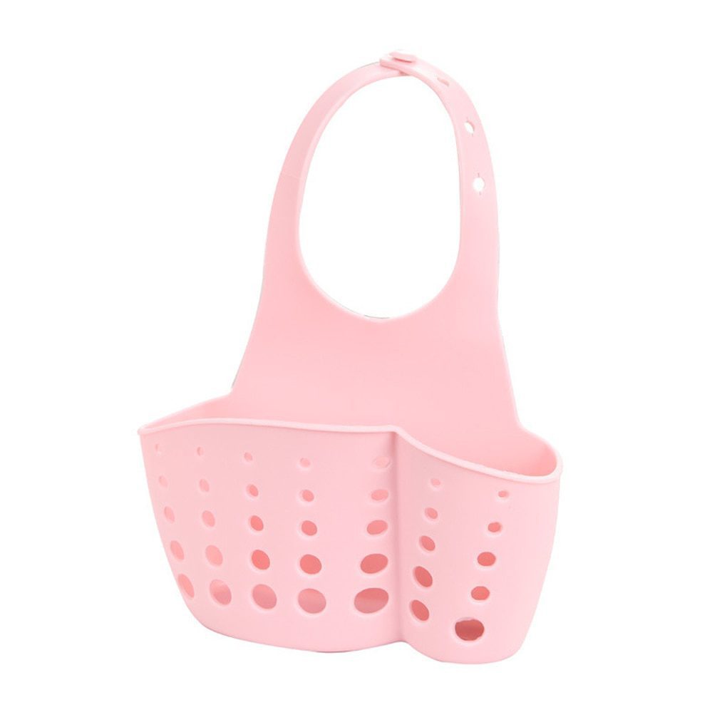 NEW Kitchen Portable Hanging Rack Drain Bag Basket Bath Storage Gadget Tools Sink Holder Plastic New