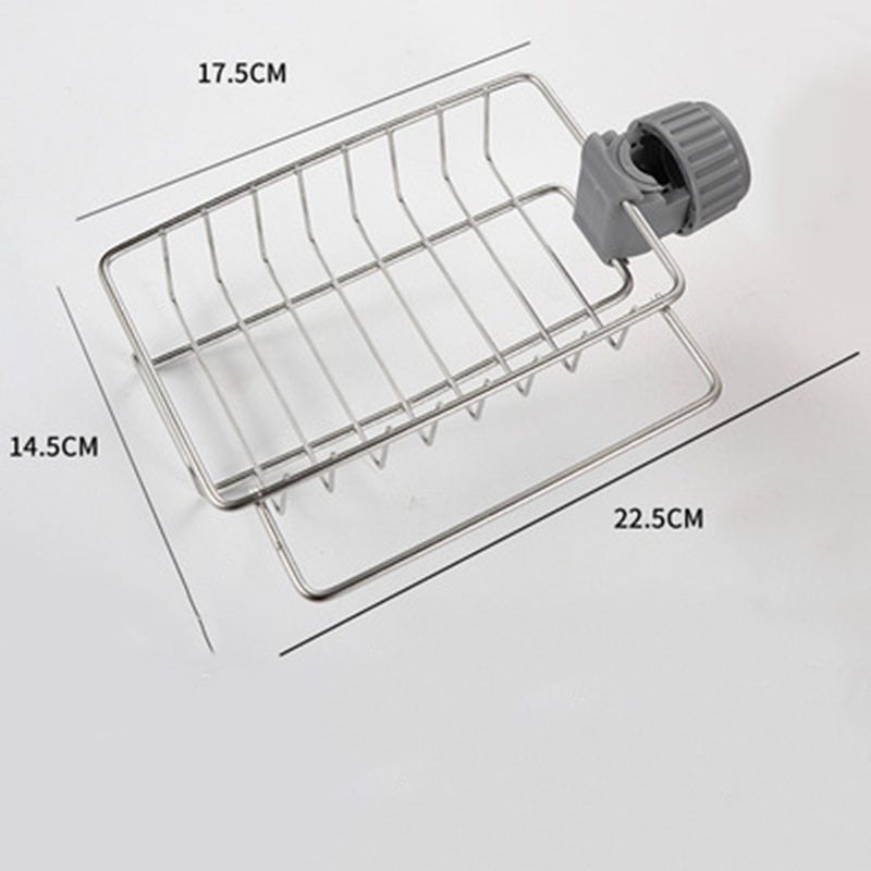 NEW Drainer Storage Soap Stainless Dishcloth Rag Steel Sponge Shelf Adjustable Rack Dry Kitchen Basket Finishing Faucet Towel Po