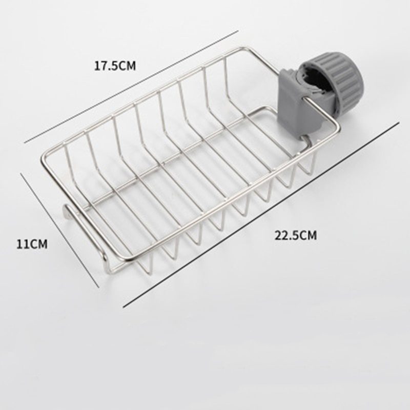 NEW Drainer Storage Soap Stainless Dishcloth Rag Steel Sponge Shelf Adjustable Rack Dry Kitchen Basket Finishing Faucet Towel Po