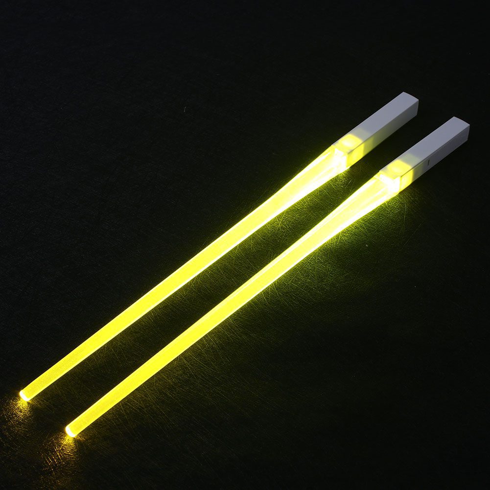 NEW 2Pcs/Pair LED Luminous Chopsticks Light Up Chopsticks Led Durable Lightweight Kitchen Dinning Room Party Portable Safe Table