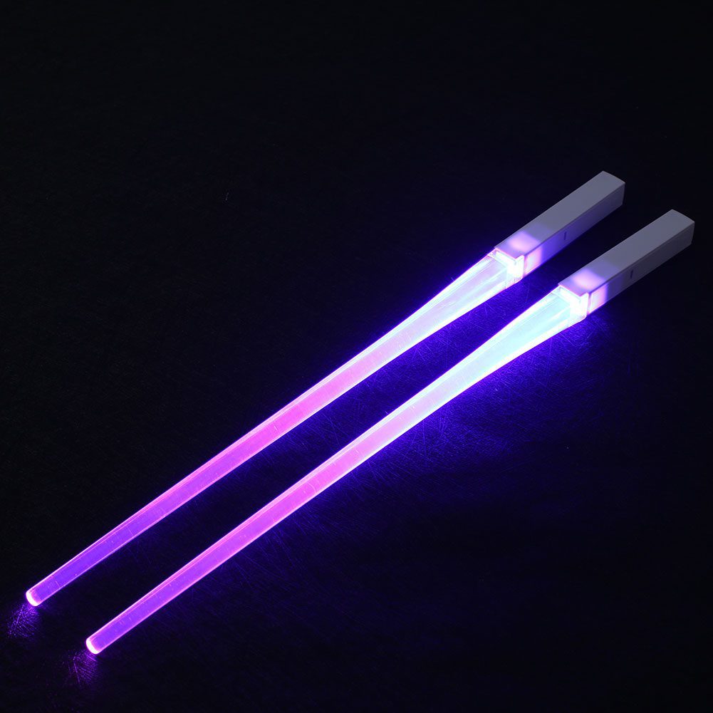 NEW 2Pcs/Pair LED Luminous Chopsticks Light Up Chopsticks Led Durable Lightweight Kitchen Dinning Room Party Portable Safe Table