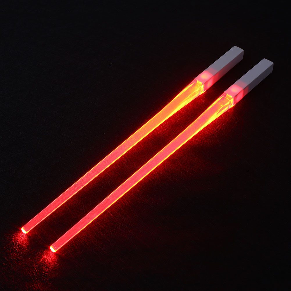 NEW 2Pcs/Pair LED Luminous Chopsticks Light Up Chopsticks Led Durable Lightweight Kitchen Dinning Room Party Portable Safe Table