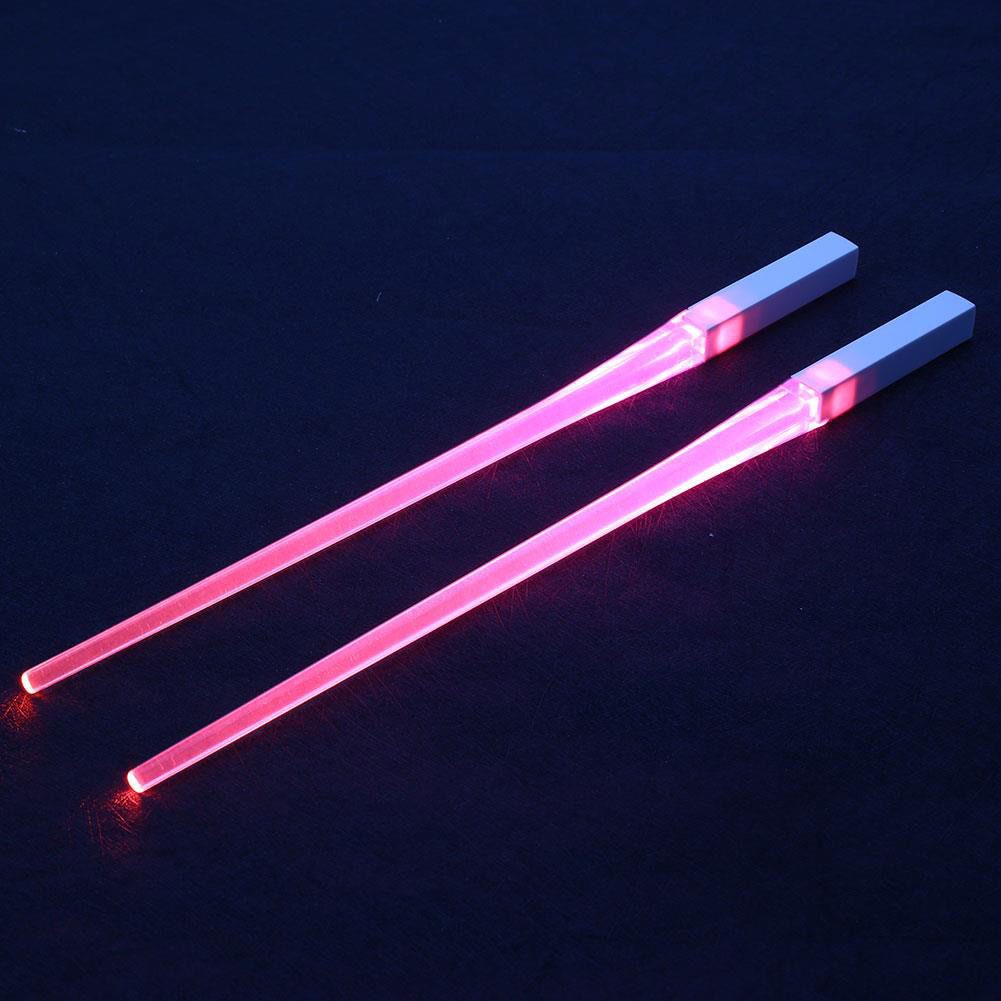 NEW 2Pcs/Pair LED Luminous Chopsticks Light Up Chopsticks Led Durable Lightweight Kitchen Dinning Room Party Portable Safe Table