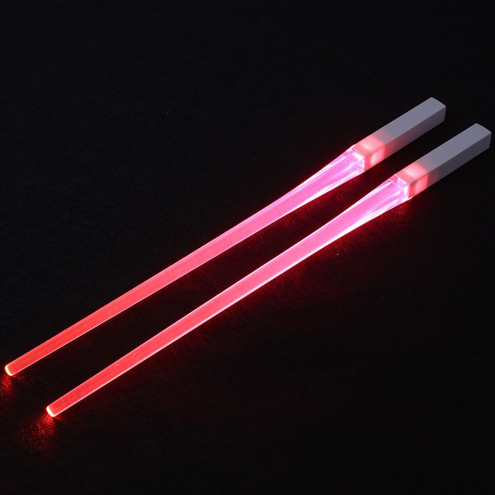 NEW 2Pcs/Pair LED Luminous Chopsticks Light Up Chopsticks Led Durable Lightweight Kitchen Dinning Room Party Portable Safe Table