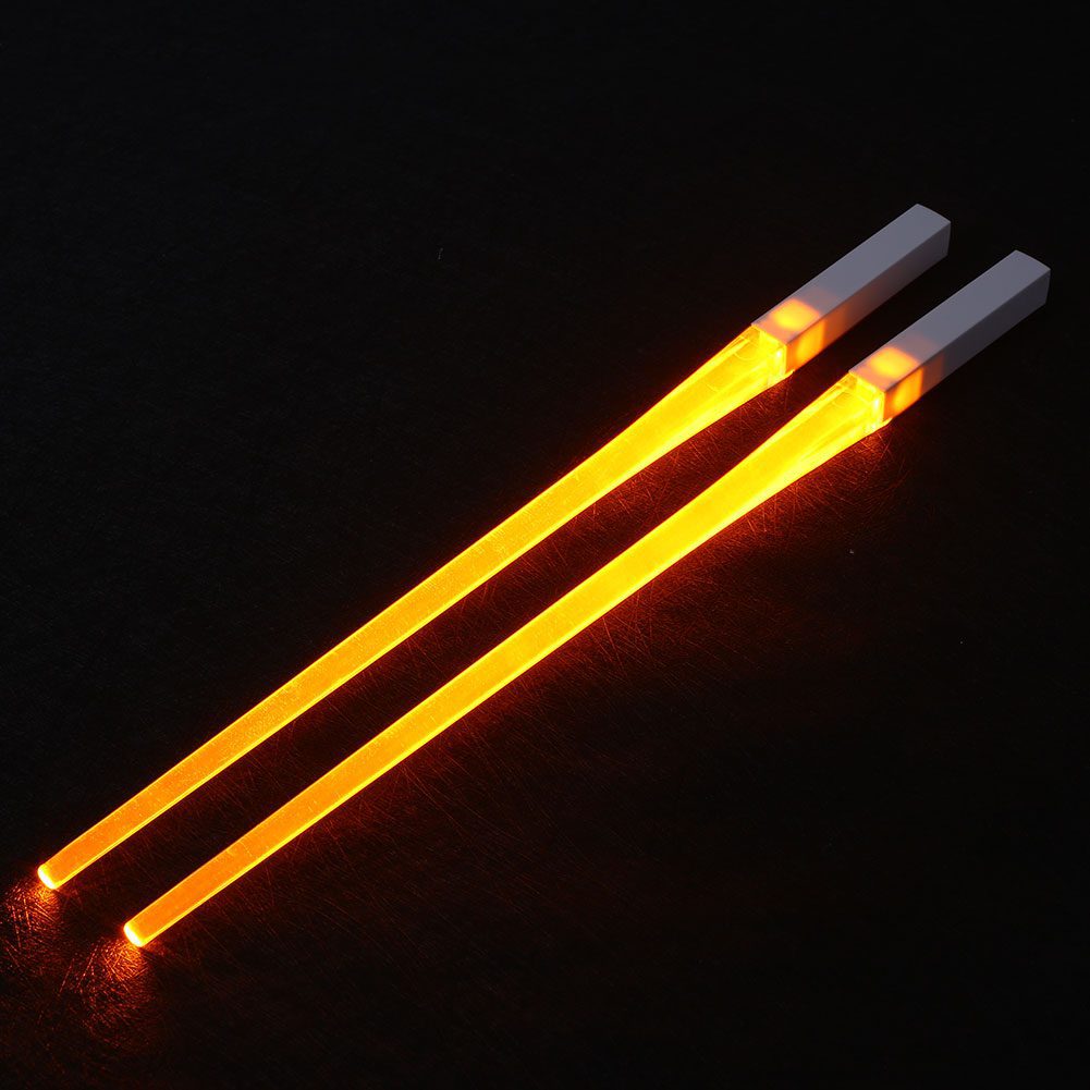 NEW 2Pcs/Pair LED Luminous Chopsticks Light Up Chopsticks Led Durable Lightweight Kitchen Dinning Room Party Portable Safe Table