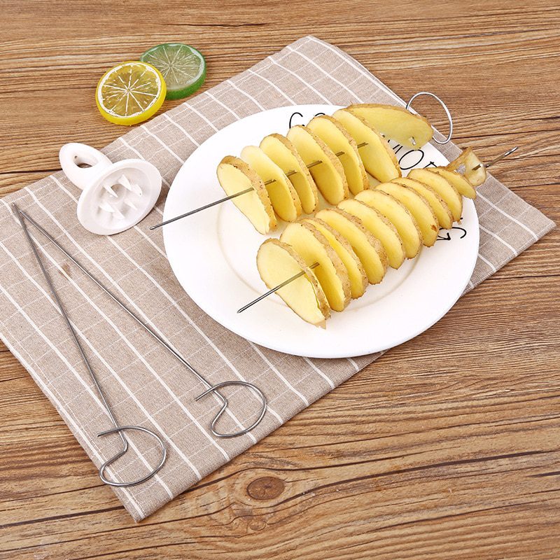 NEW Potato BBQ Skewers For Camping Chips Maker potato slicer Potato Spiral Cutter Barbecue Tools Kitchen Accessories