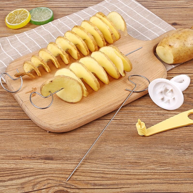 NEW Potato BBQ Skewers For Camping Chips Maker potato slicer Potato Spiral Cutter Barbecue Tools Kitchen Accessories