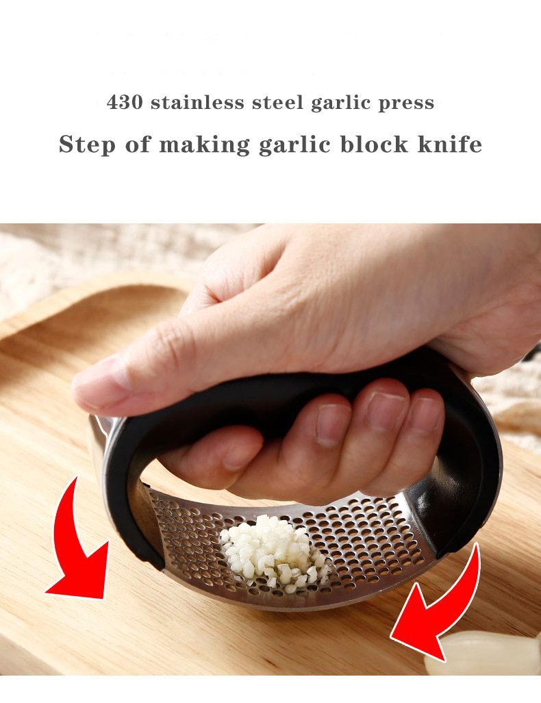 NEW 1pcs Manual Stainless Steel Garlic Press Manual Garlic Mincer Chopping Garlic Tools Curve Fruit Vegetable Tools Kitchen Gadg