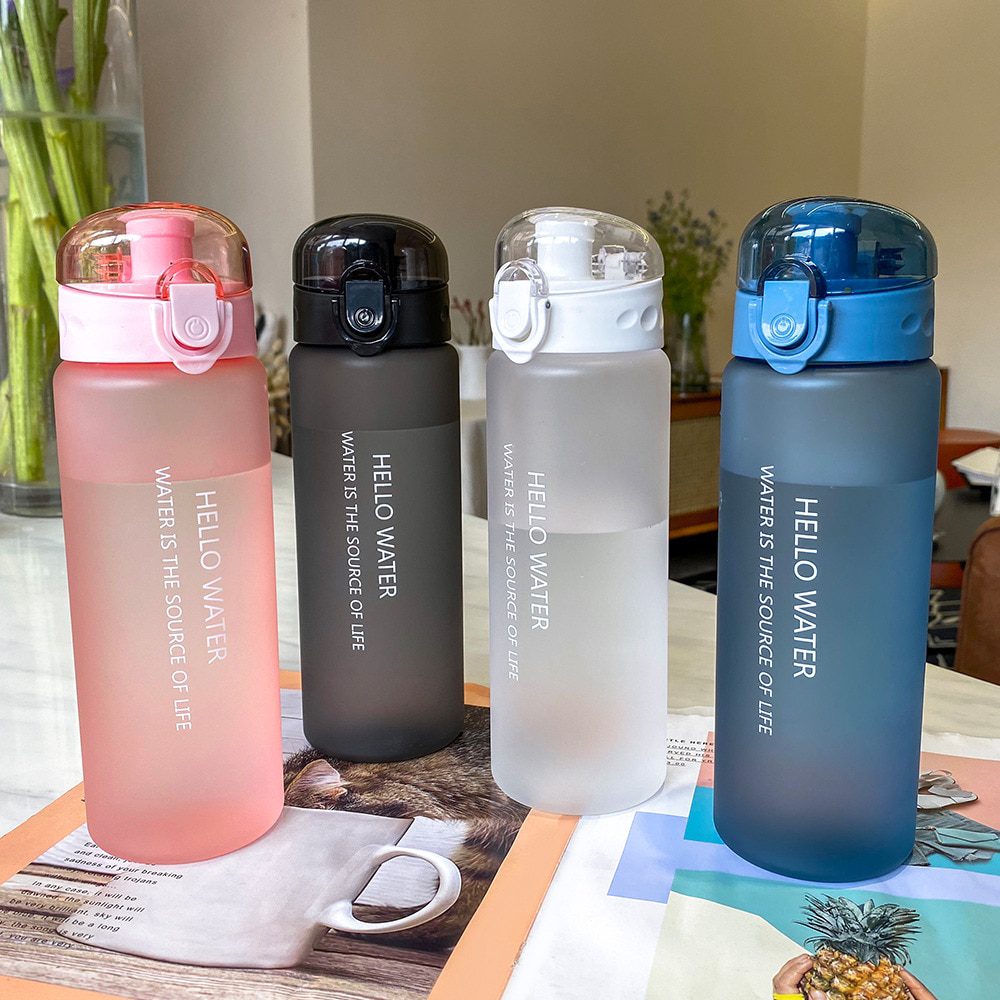 NEW Transparent Plastic Water Bottle for Drinking Portable Sport Tea Coffee Cup Kitchen Tools Kids Water Bottle for School