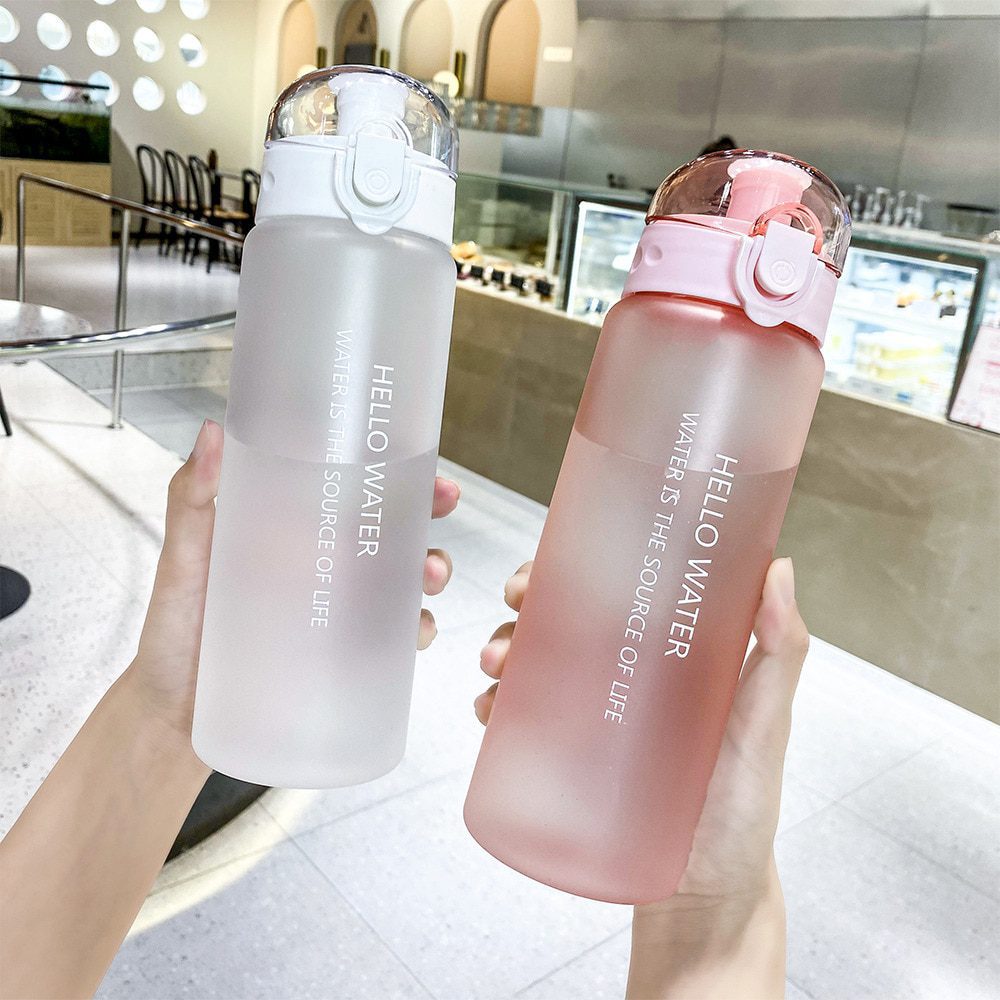 NEW Transparent Plastic Water Bottle for Drinking Portable Sport Tea Coffee Cup Kitchen Tools Kids Water Bottle for School