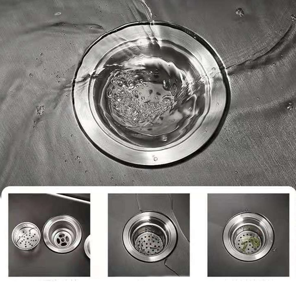 NEW Kitchen Sink Strainer  Plug  Water Basin Sink  Drain Filter  Basket Draine Accessories  304 Stainless Steel Black