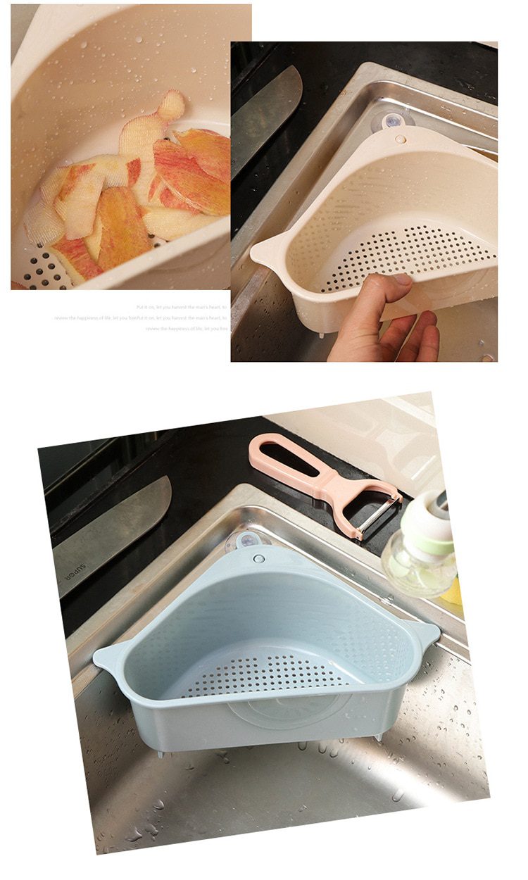 NEW NEW 2020 Suction Cup Triangular Sink Strainer Drain shelf Vegetable/Fruit/Sponge/tool kitchen triangular sink filter sink si