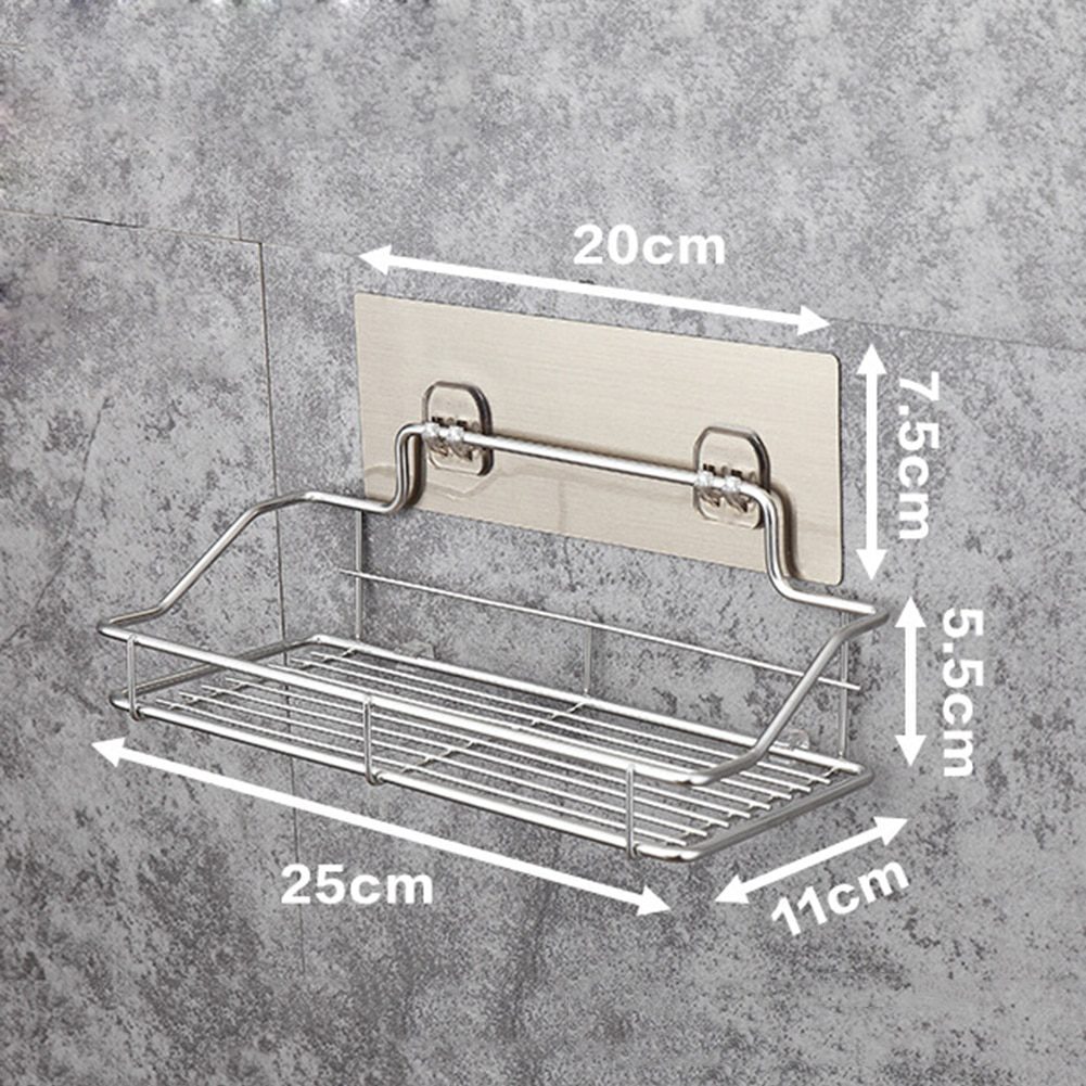 NEW Stainless Steel Bathroom Storage Shelf Punch-Free Kitchen Bathroom Toilet Wall Hanging Storage Rack