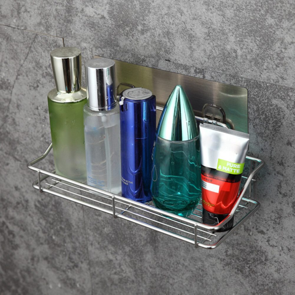 NEW Stainless Steel Bathroom Storage Shelf Punch-Free Kitchen Bathroom Toilet Wall Hanging Storage Rack