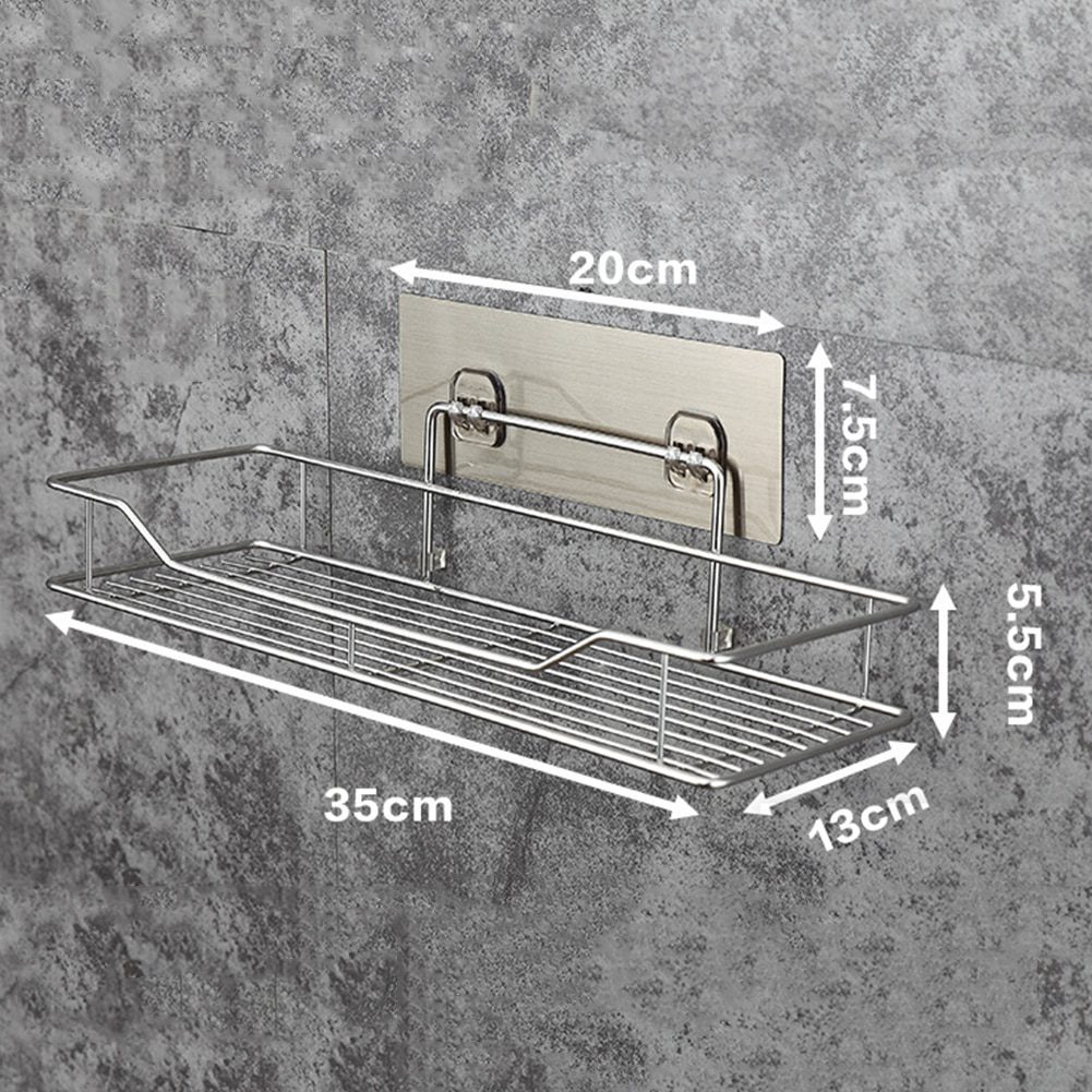 NEW Stainless Steel Bathroom Storage Shelf Punch-Free Kitchen Bathroom Toilet Wall Hanging Storage Rack