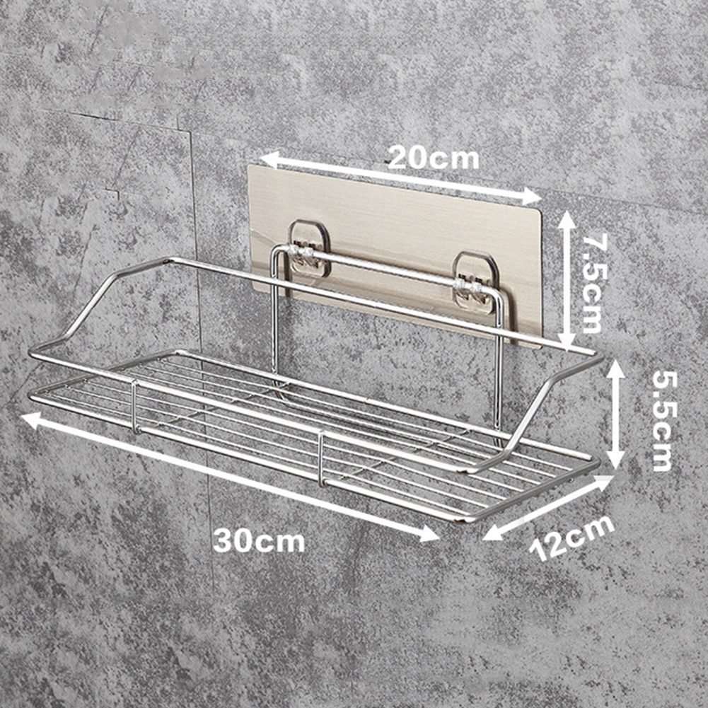 NEW Stainless Steel Bathroom Storage Shelf Punch-Free Kitchen Bathroom Toilet Wall Hanging Storage Rack