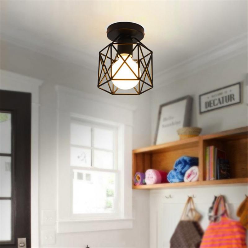 NEW Modern Nordic Black Wrought Iron E27 Led Ceiling Lamps For Kitchen Living Room Bedroom Study Balcony Restaurant Cafe Hotel