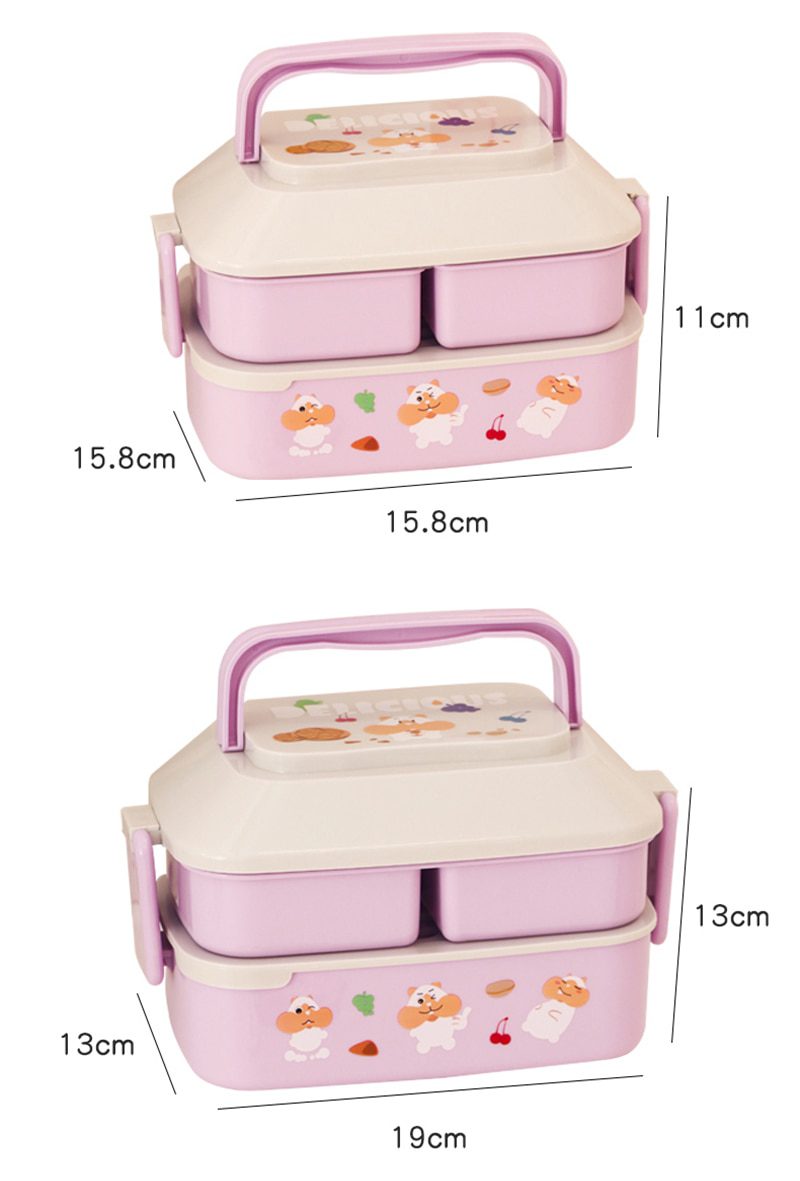 NEW Kawaii Portable Lunch Box For Girls School Kids Plastic Picnic Bento Box Microwave Food Box With Compartments Storage Contai