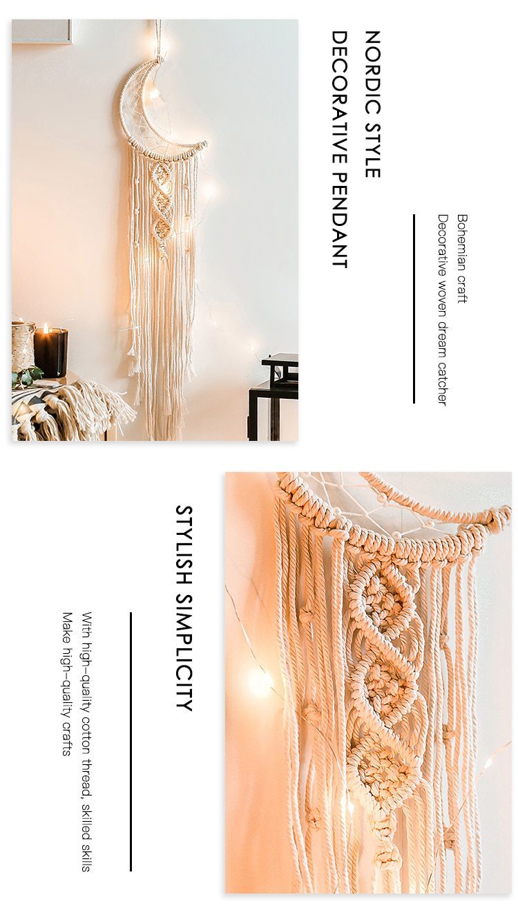 NEW Macrame Dream Catcher Boho Home Decor Moon Ramadan Decoration Macrame Wall Hanging Baby Nordic Room Decoration Kids Nursery