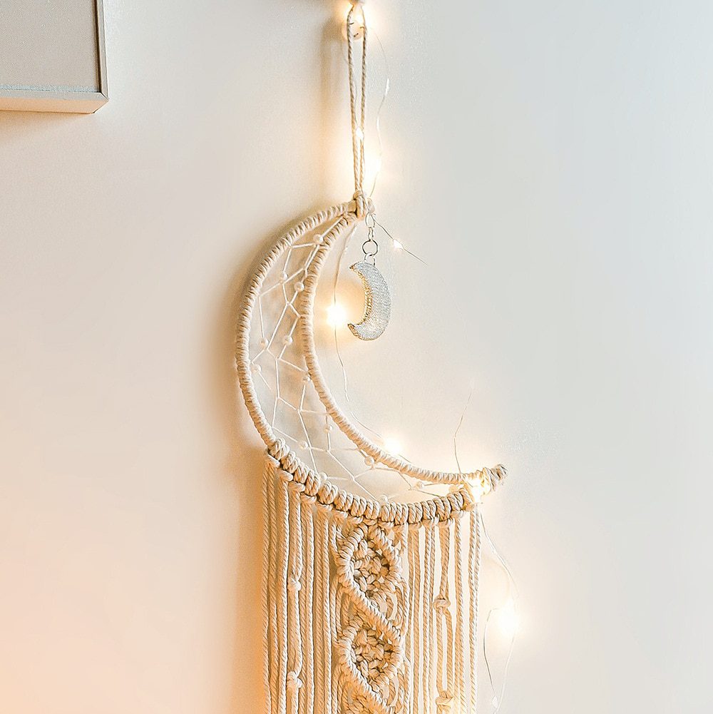 NEW Macrame Dream Catcher Boho Home Decor Moon Ramadan Decoration Macrame Wall Hanging Baby Nordic Room Decoration Kids Nursery