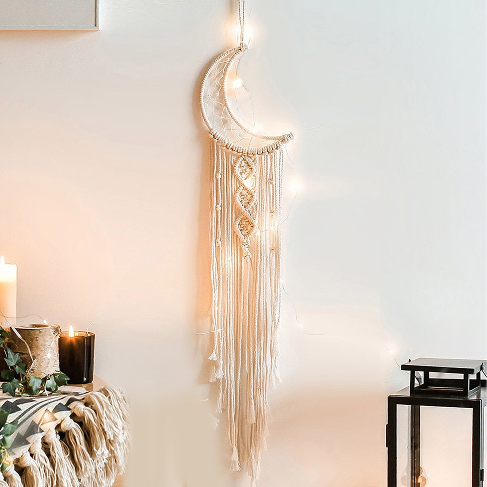 NEW Macrame Dream Catcher Boho Home Decor Moon Ramadan Decoration Macrame Wall Hanging Baby Nordic Room Decoration Kids Nursery