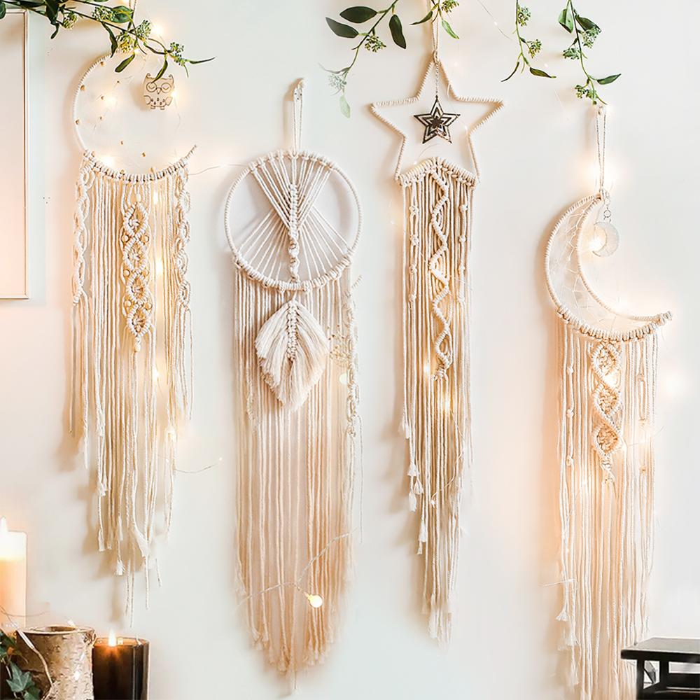 NEW Macrame Dream Catcher Boho Home Decor Moon Ramadan Decoration Macrame Wall Hanging Baby Nordic Room Decoration Kids Nursery