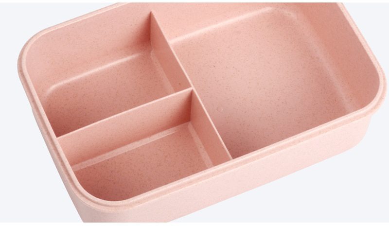 NEW Lunch Box Wheat Straw Dinnerware with Spoon Chopsticks Food Storage Container Children Kids School Office Bento Box