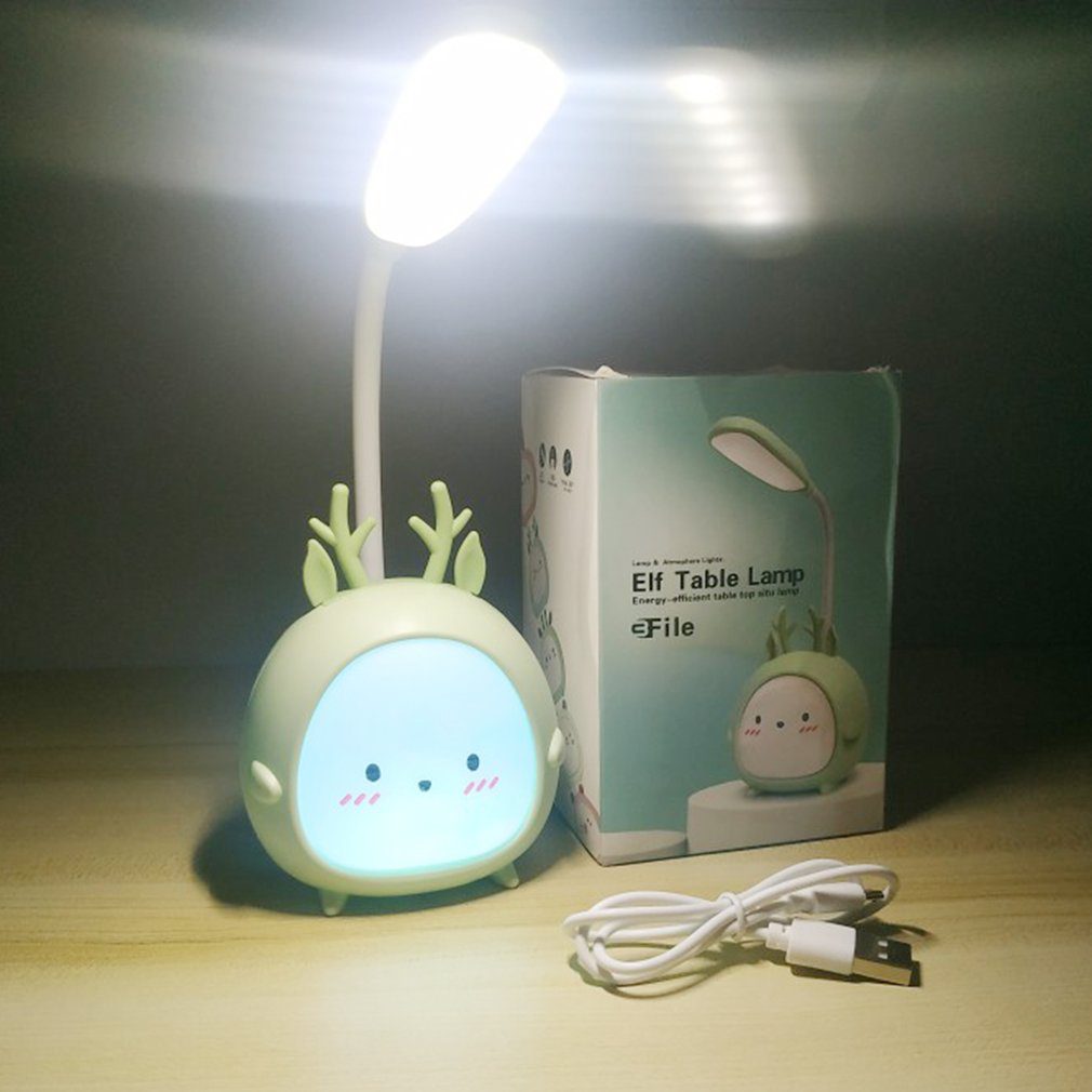 NEW Cute Cartoon Desk Lamp USB Recharge Foldable Light LED Desk Night Kids Reading Light Eye Protective Lamp Colorful Night Ligh