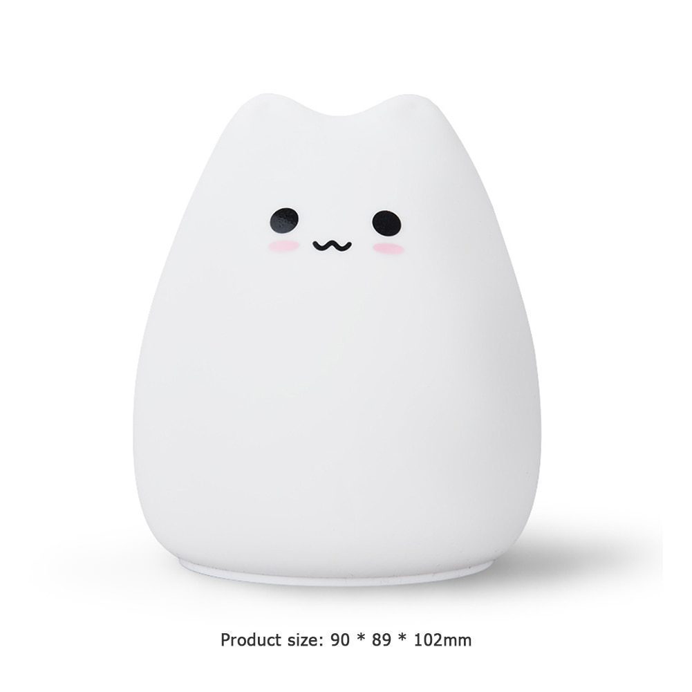 NEW LED Night Light Soft Cat Silicone Animal Touch Sensor Pat Lamp Mini Cute 7 Color Changing for Kids Baby Bedroom Desktop Deco