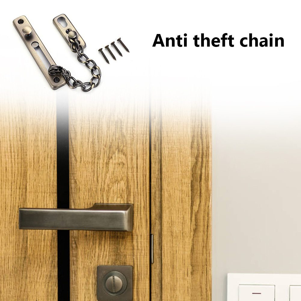 NEW Anti-Theft Hotel Door Lock Bolt Chain Kids Safety Security Home Latch Buckle Guard Lock Hardware Accessories Door Stopper