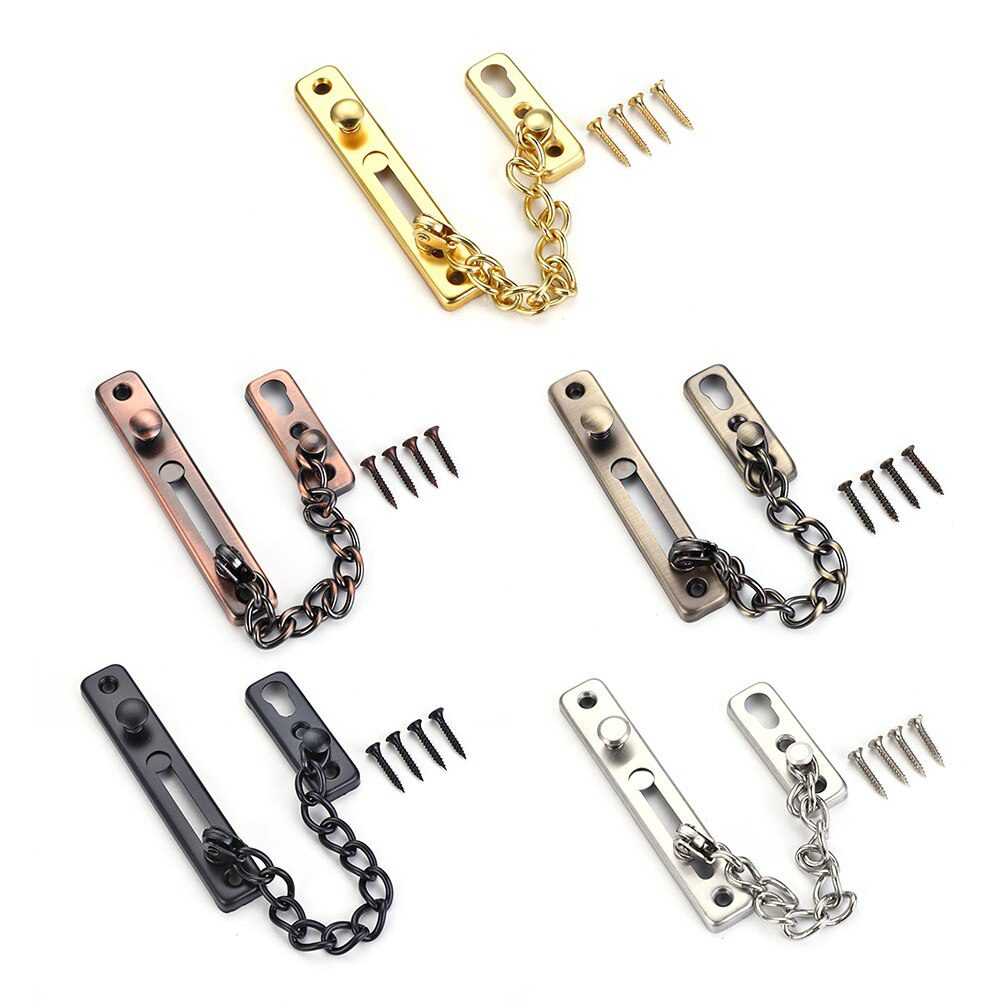 NEW Anti-Theft Hotel Door Lock Bolt Chain Kids Safety Security Home Latch Buckle Guard Lock Hardware Accessories Door Stopper