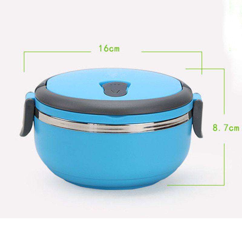 NEW Portable Stainless Steel Thermos Bento Lunch Box for Kids Food Container Round Shape Picnic Food DA