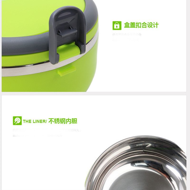 NEW Portable Stainless Steel Thermos Bento Lunch Box for Kids Food Container Round Shape Picnic Food DA