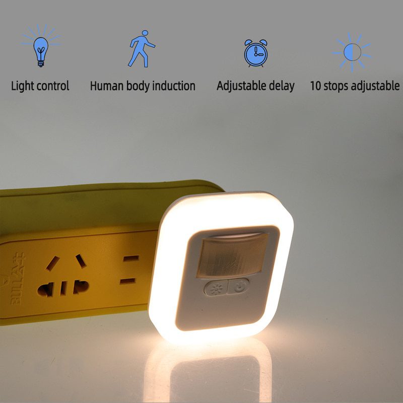 NEW Plug-in Motion/Light/Sound Sensor LED Night Light Lighting Mini EU US Plug Night Light Lamp for Children Kid Living Room Bed