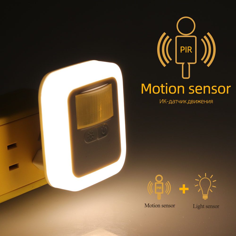 NEW Plug-in Motion/Light/Sound Sensor LED Night Light Lighting Mini EU US Plug Night Light Lamp for Children Kid Living Room Bed