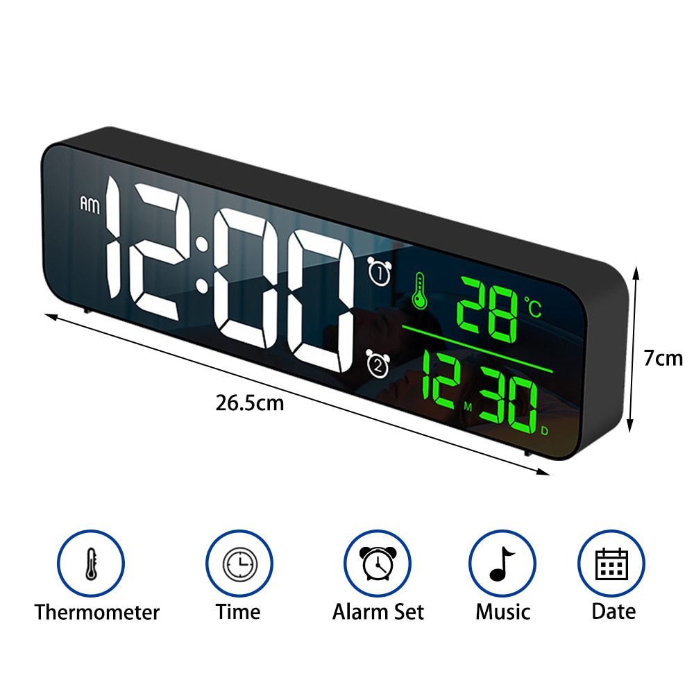 NEW LED Digital Projection Alarm Clock Table Electronic Alarm Clock with Projection FM Radio Time Projector Bedroom Bedside Cloc