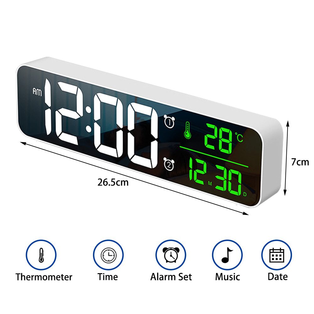 NEW LED Digital Projection Alarm Clock Table Electronic Alarm Clock with Projection FM Radio Time Projector Bedroom Bedside Cloc