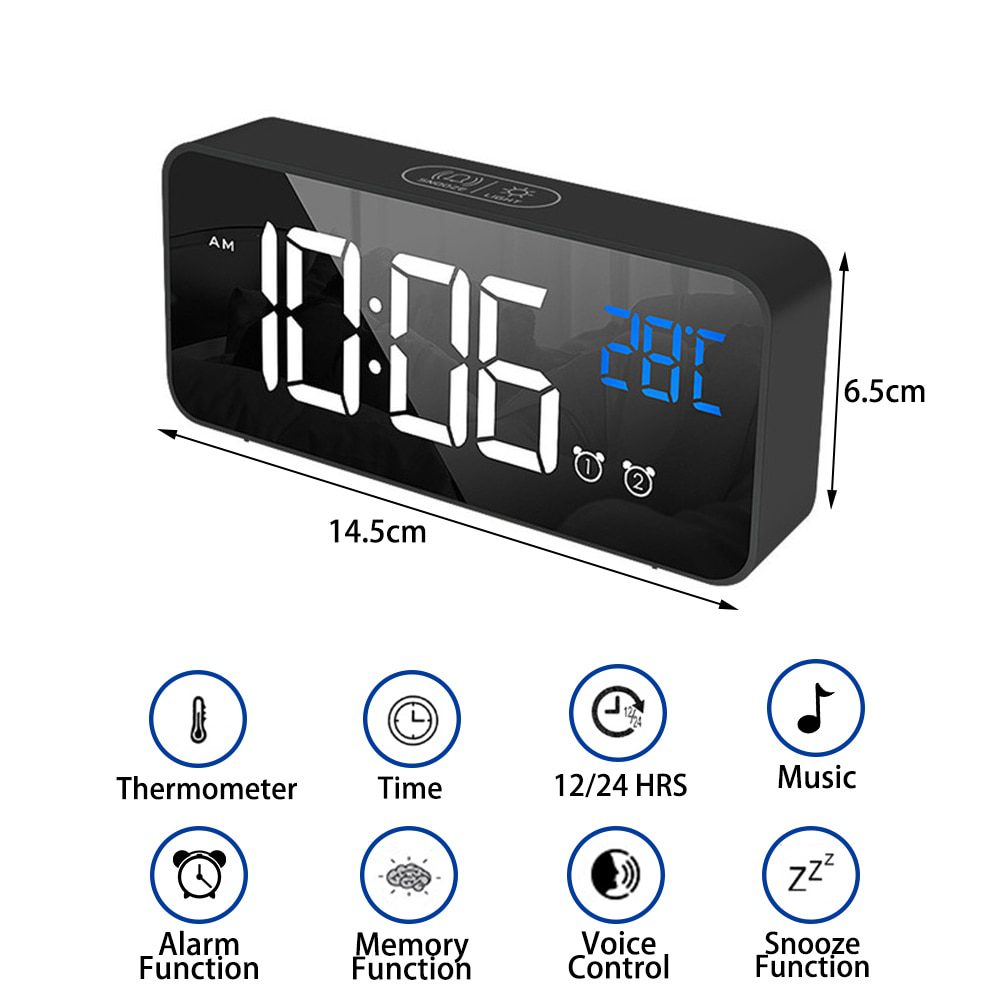 NEW LED Digital Projection Alarm Clock Table Electronic Alarm Clock with Projection FM Radio Time Projector Bedroom Bedside Cloc