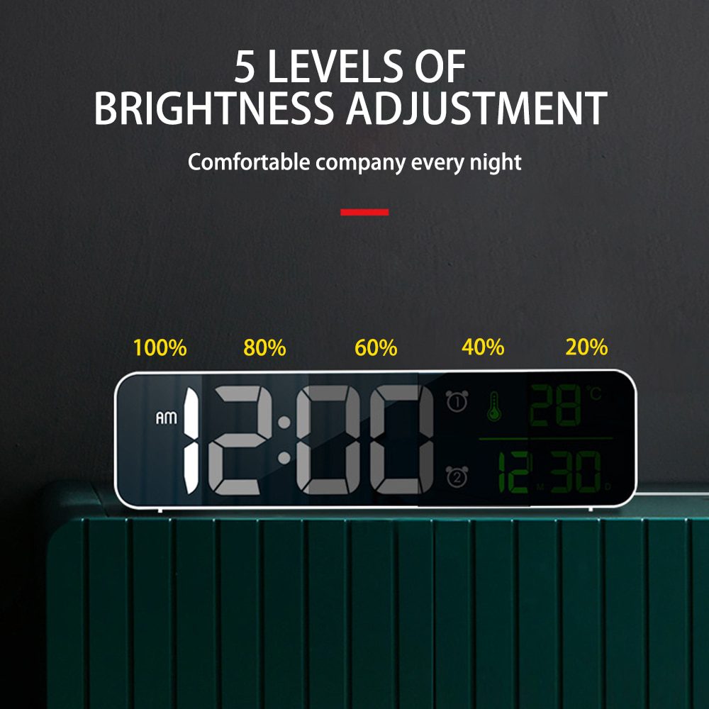 NEW LED Digital Projection Alarm Clock Table Electronic Alarm Clock with Projection FM Radio Time Projector Bedroom Bedside Cloc