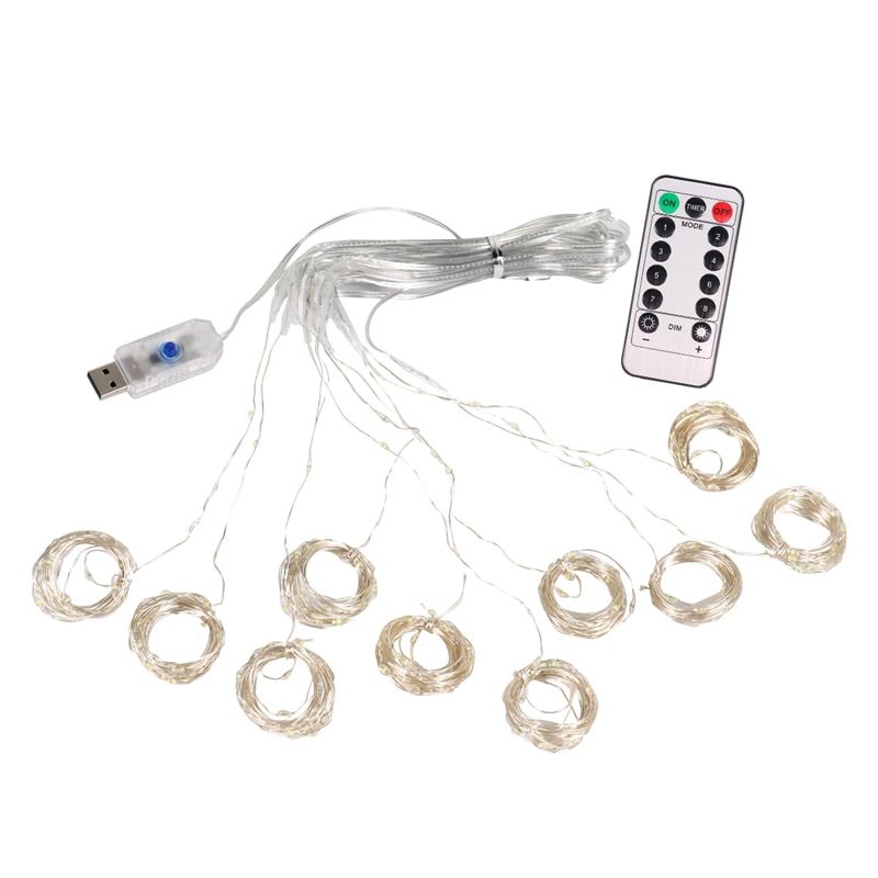 NEW Fairy Lights Garland Curtain Lamp Remote Control USB String Lights LED Lights Bedroom Decoration New Year Bedroom Pendant Li