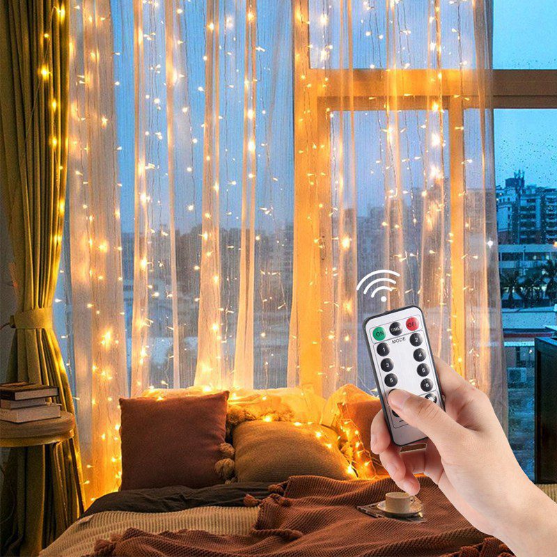 NEW Fairy Lights Garland Curtain Lamp Remote Control USB String Lights LED Lights Bedroom Decoration New Year Bedroom Pendant Li