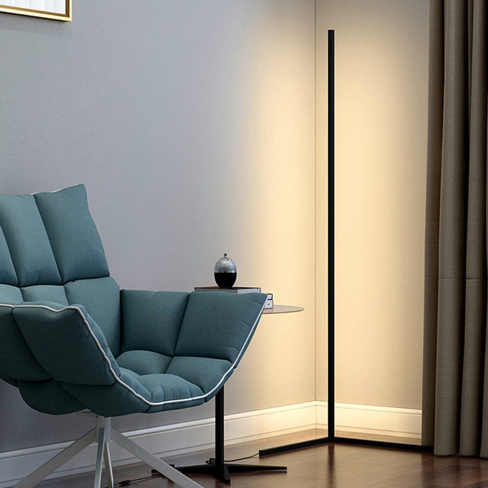 NEW LED Floor Corner Standing Lamp Light with Remote Control Nordic Foot Lamp for Bedroom Living Room Club Home Atmosphere Decor