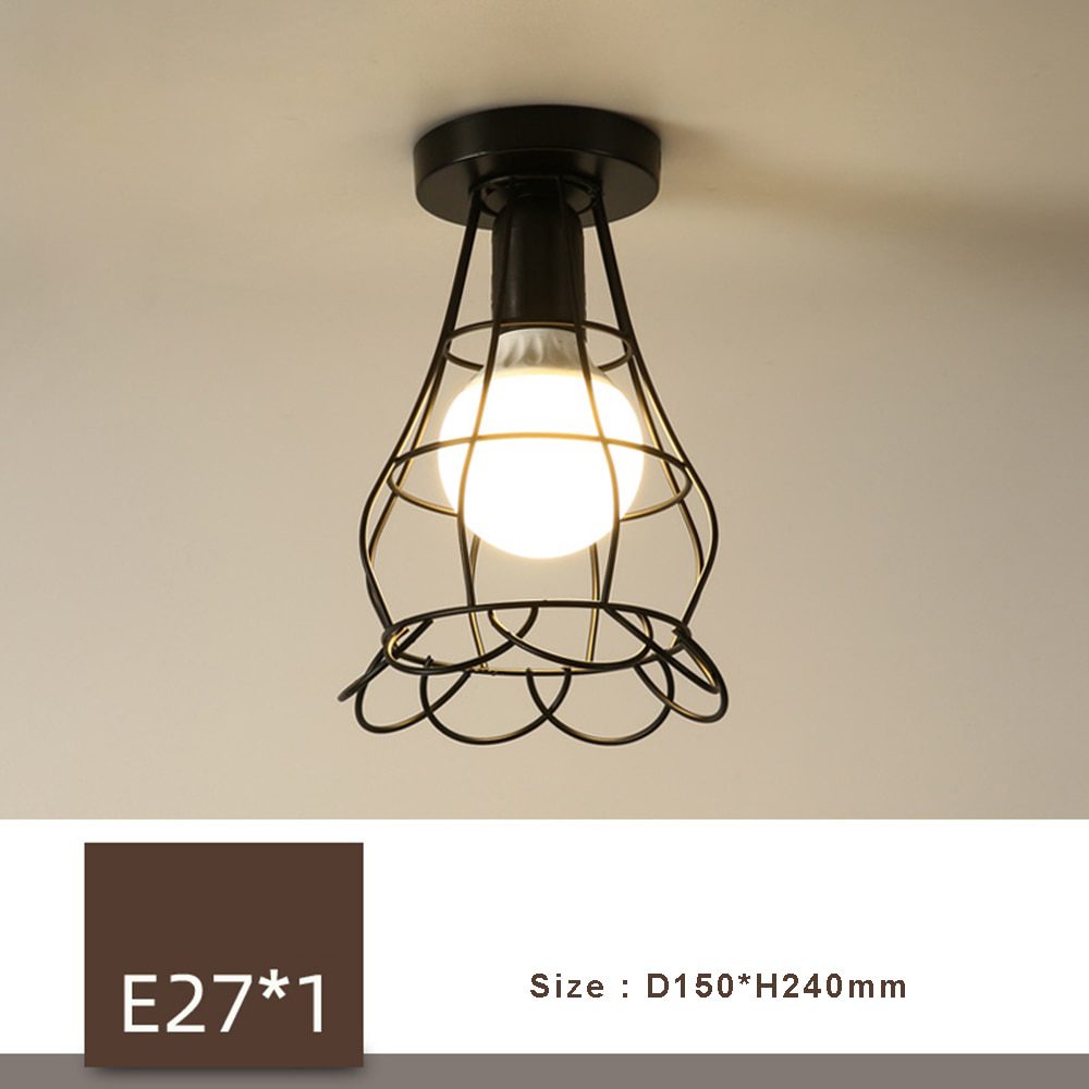 NEW Retro Ceiling Light Loft for Bedroom E27 Indoor Vintage Iron Ceiling Lamp Cozy Decor for Home Corridor Aisle 110V 220V Black