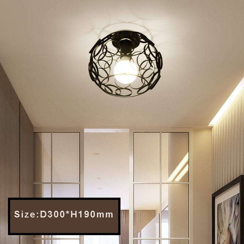 NEW Retro Ceiling Light Loft for Bedroom E27 Indoor Vintage Iron Ceiling Lamp Cozy Decor for Home Corridor Aisle 110V 220V Black