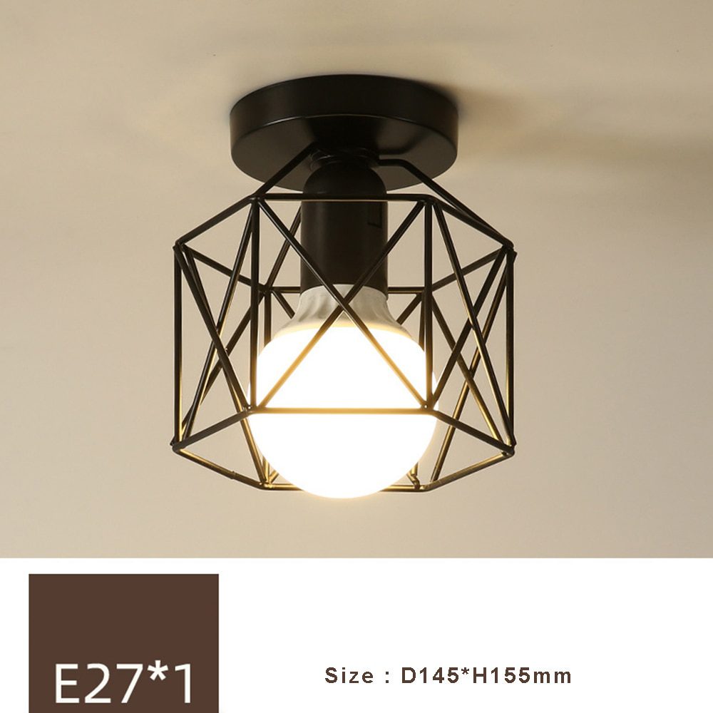 NEW Retro Ceiling Light Loft for Bedroom E27 Indoor Vintage Iron Ceiling Lamp Cozy Decor for Home Corridor Aisle 110V 220V Black